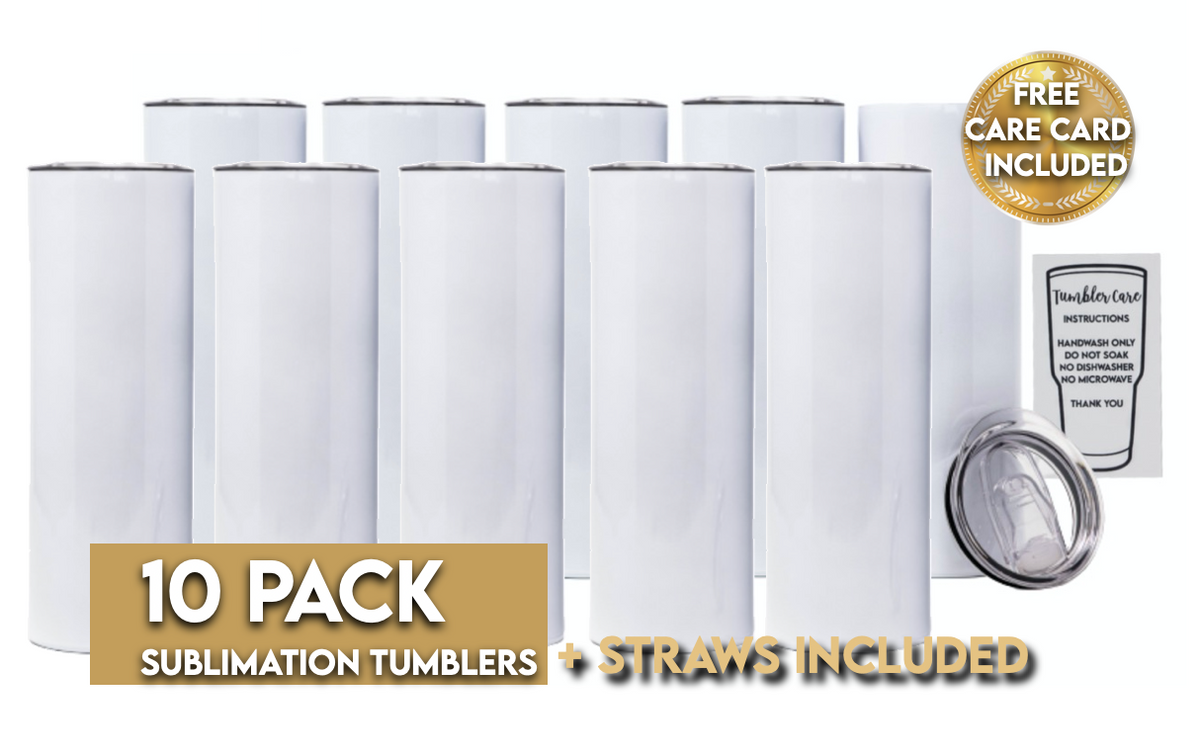  Zopeal 10 Pack Silver Sublimation Tumblers 20 oz Blank