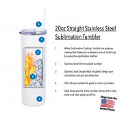 15 pack - 20oz Sublimation Tumbler