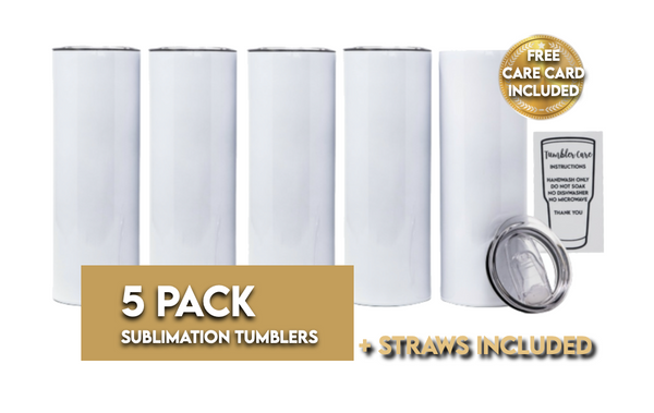 20oz Skinny Sublimation Tumblers Wholesale | 25 Pack